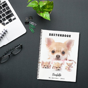 Sketchbook-Hund Haustier mit weißem Foto Notizbuch