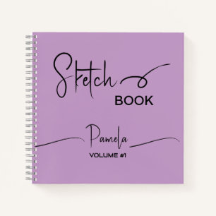 Sketchbook Ihr Name Script Aquamarin blau Notizbuch