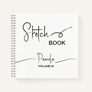 Sketchbook Ihr Name Script Aquamarin blau Notizbuch