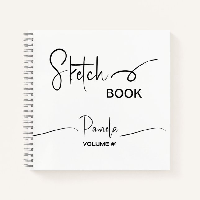 Sketchbook Ihr Name Script Aquamarin blau Notizbuch (Vorderseite)