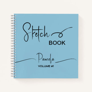 Sketchbook Ihr Name Script Aquamarin blau Notizbuch