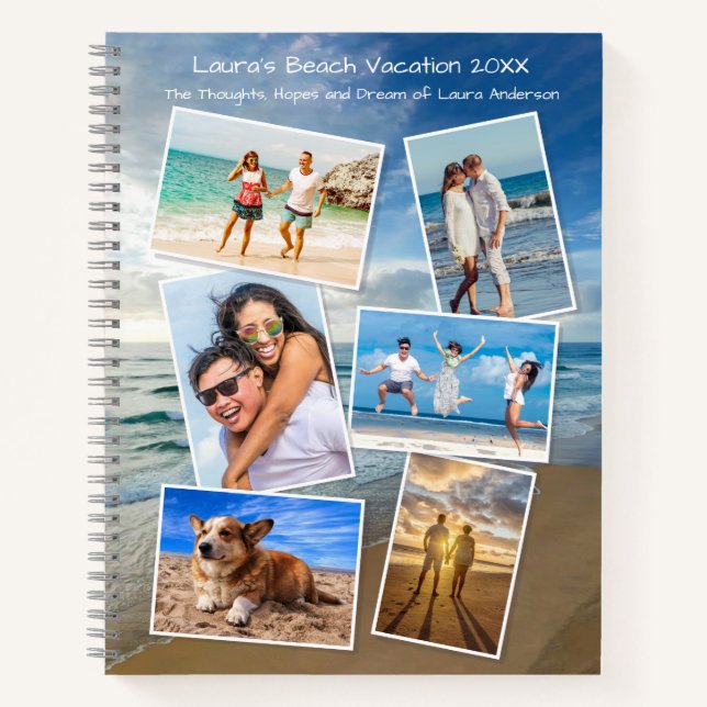 Sketchbook Journal zu Ozeanfotocollagen Notizbuch (Vorderseite)