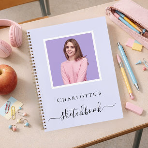 Sketchbook lavender violett Foto typografie Notizbuch