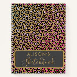 Sketchbook Leopard Multicolor Animal Print Notizbuch