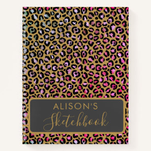 Sketchbook Leopard Multicolor Animal Print Notizbuch