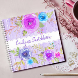 Sketchbook lila Aquarellschrift Notizbuch