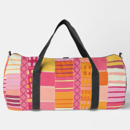 Sketchbook Marks-Textured Multicoloured Stripes Duffle Bag