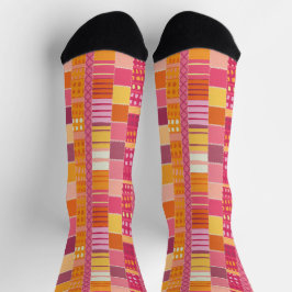 Sketchbook Marks-Textured Multicoloured Stripes Socken