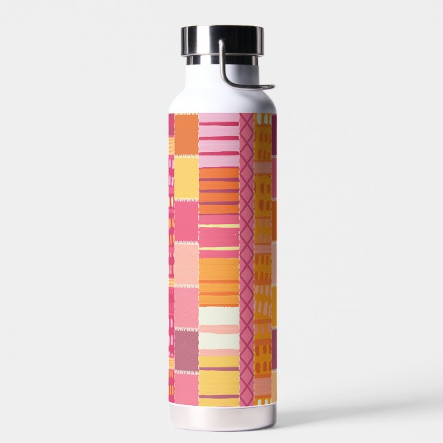 Sketchbook Marks-Textured Multicoloured Stripes Trinkflasche (Links)