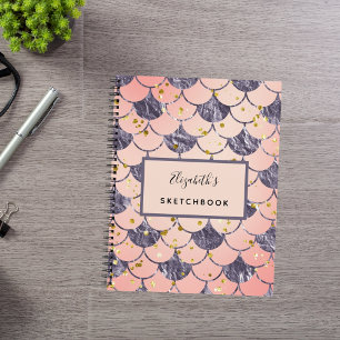 Sketchbook Meerjungwaagen lila rosa Notizbuch