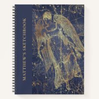 Sketchbook mit Name Astrologie Virgo Horoskop