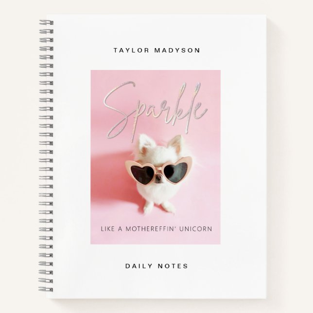 Sketchbook Pink Girl | Chihuahua Sparkle Notizbuch (Vorderseite)