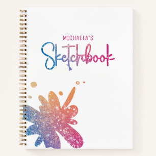 Sketchbook Rainbow Glitzer Spritzer Notizbuch