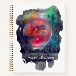 Sketchbook Red Planet Space Modern Notizbuch