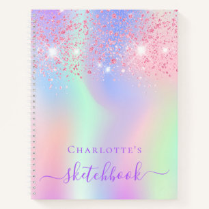 Sketchbook Rosa lila Holografin Notizbuch