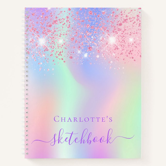Sketchbook Rosa lila Holografin Notizbuch (Vorderseite)