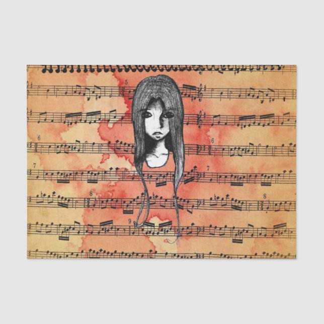 Sketchbook-Skizze-Schmutz-Mädchen Seidenpapier (Vorderseite)