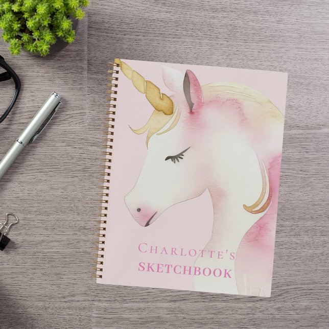 Sketchbook unicorn pink girl notizbuch (Von Creator hochgeladen)