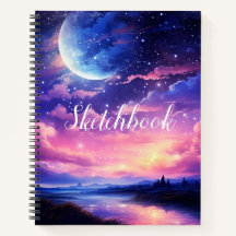 Sketchbuch der Celestial Full Moon Stars Wolken