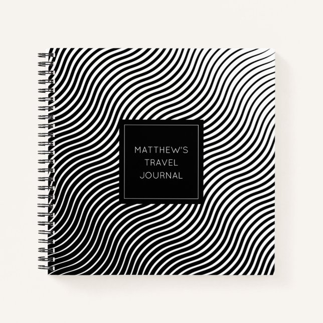 Sketchbuch für personalisierte optische Waves Notizbuch (Vorderseite)