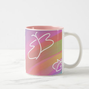 Sketched Butterfys Zweifarbige Tasse