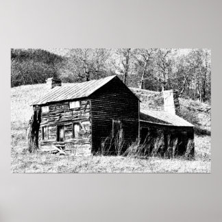 Sketched Cabin Poster