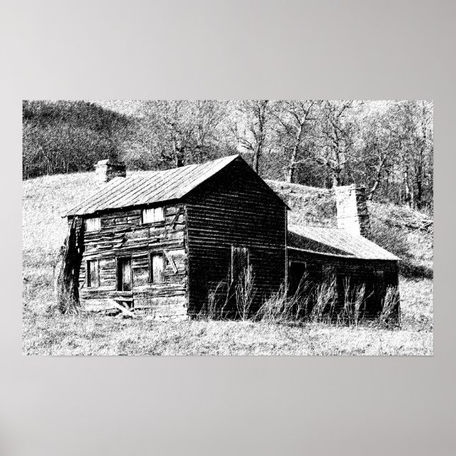Sketched Cabin Poster (Vorne)