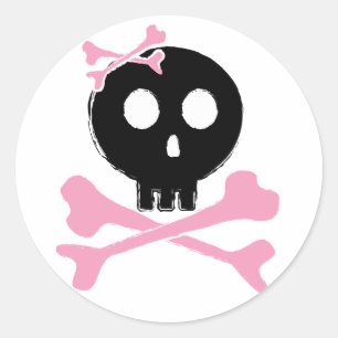 Sketched Candy Skull in Black Runder Aufkleber