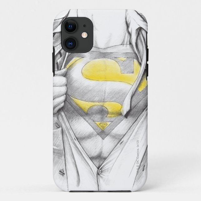 Sketched Chest Superman Logo Case-Mate iPhone Hülle (Rückseite)