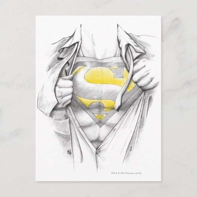 Sketched Chest Superman Logo Postkarte (Vorderseite)