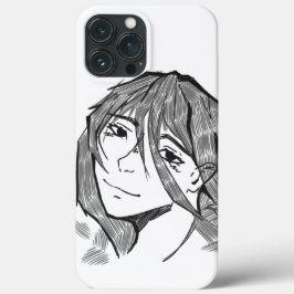 Sketched girl iPhone pro 13 Max hoesje Case-Mate iPhone Hülle
