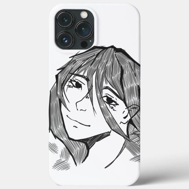 Sketched girl iPhone pro 13 Max  hoesje Case-Mate iPhone Hülle (Rückseite)