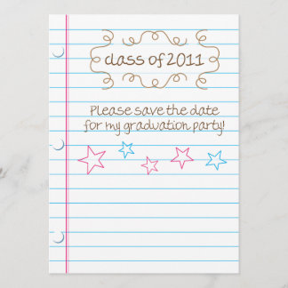 Sketched Loose Leaf Graduation Party Einladung