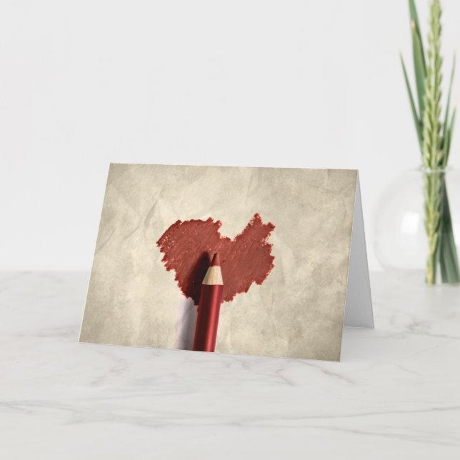 Sketched Scribbled Heart Karte (Vorderseite)