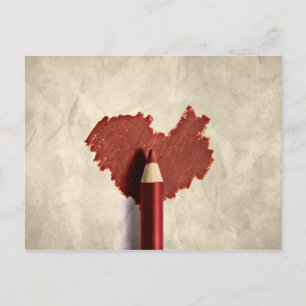 Sketched Scribbled Heart Postkarte