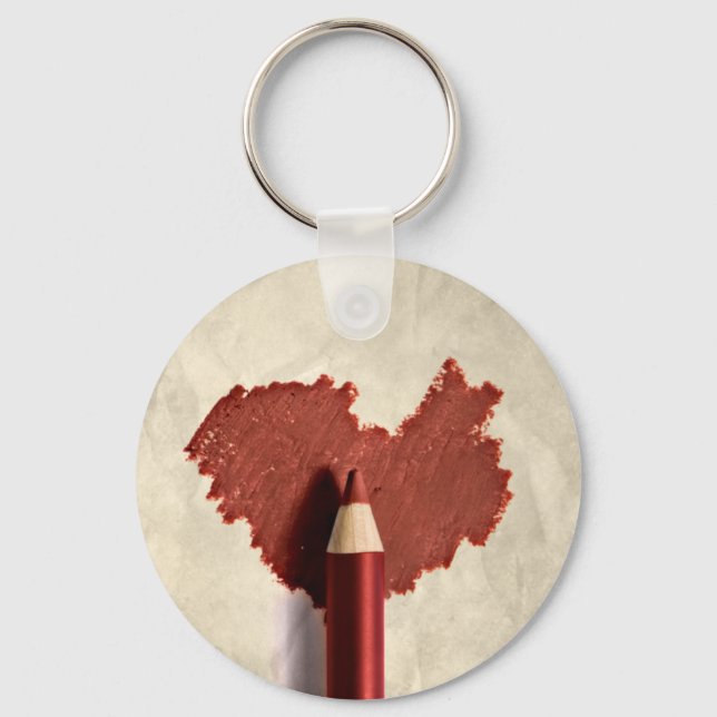 Sketched Scribbled Heart Schlüsselanhänger (Vorderseite)