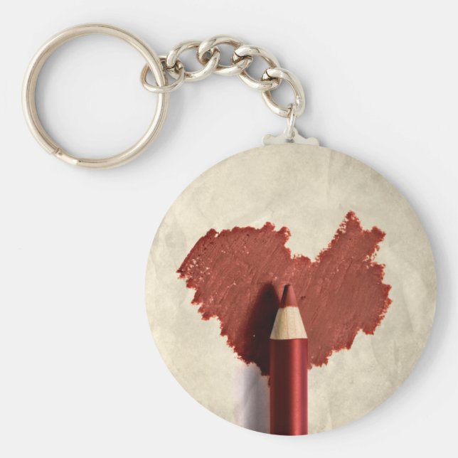 Sketched Scribbled Heart Schlüsselanhänger (Vorne)