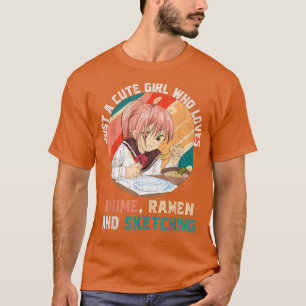 Sketching Ramen Lover Kawaii Girls Frauen Japanisc T-Shirt