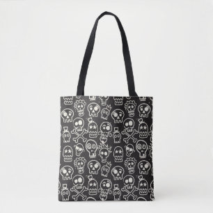 Sketchy Black Skull Nahtlose Tapete Tasche