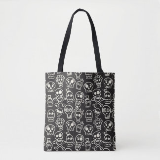 Sketchy Black Skull Nahtlose Tapete Tasche