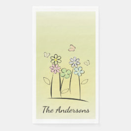 Sketchy Blume Blumenhandtuch Napkins Serviette