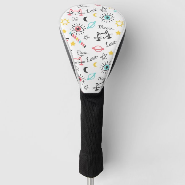 Sketchy Cats Golf Headcover (Vorderseite)
