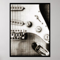 Sketchy Electric Guitar Poster