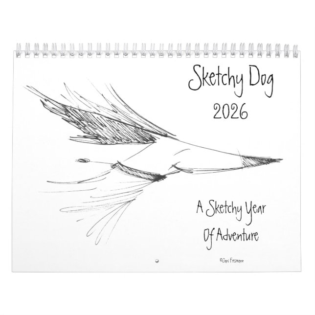 Sketchy Hunde Adventures Wall Calendar 2025 Kalender (Titelbild)