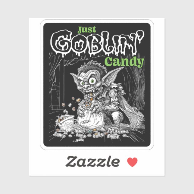 Sketchy Just Goblins Süßigkeiten für dunklere Gege Aufkleber (Blatt)