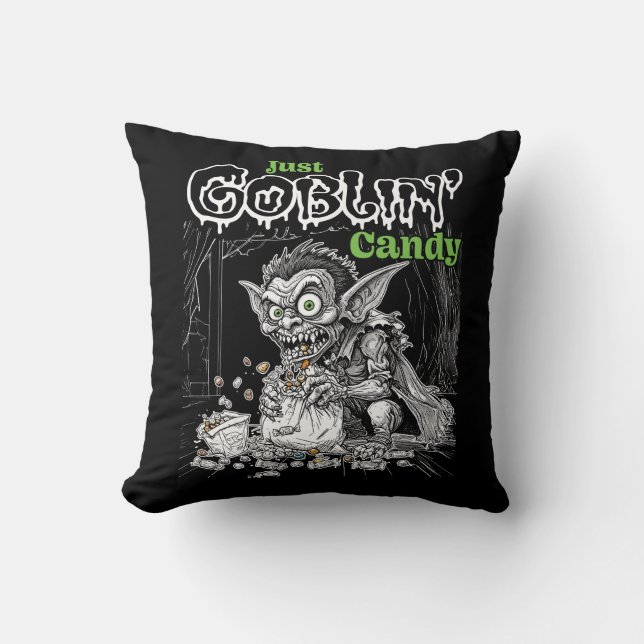 Sketchy Just Goblins Süßigkeiten für dunklere Gege Kissen (Vorderseite)