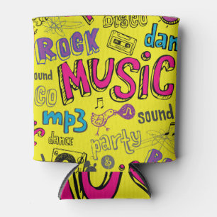 Sketchy Music Doodles - Nahtloser Hintergrund Dosenkühler