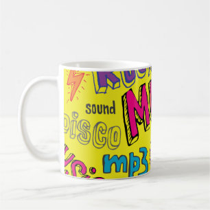 Sketchy Music Doodles - Nahtloser Hintergrund Kaffeetasse
