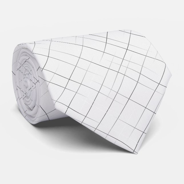 Sketchy Pinstripes | White Krawatte (Gerollt)