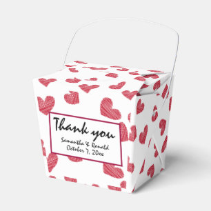 Sketchy Red Heart Gastgeschenk Hochzeit Box Geschenkschachtel